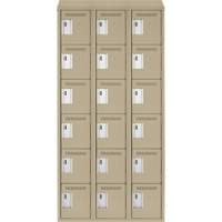 Clean Line Lockerette, 6 -tier, Bank of 3, 36" x 18" x 78", Steel, Beige, Rivet (Assembled) Distribution Jean Lapalme