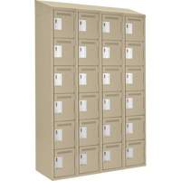 Clean Line Lockerette, 6 -tier, Bank of 4, 48" x 18" x 78", Steel, Beige, Rivet (Assembled) Distribution Jean Lapalme