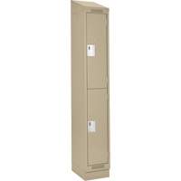 Casiers Clean Line, 2 niveaux, 12" x 18" x 82", Acier, Beige, Rivet (assembl&eacute;) Distribution Jean Lapalme