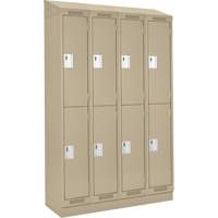 Clean Line Lockers, 2 -tier, Bank of 4, 48" x 18" x 82", Steel, Beige, Rivet (Assembled) Distribution Jean Lapalme