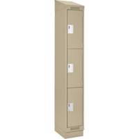 Casiers Clean Line, 3 niveaux, 12" x 18" x 82", Acier, Beige, Rivet (assembl&eacute;) Distribution Jean Lapalme