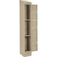 Clean Line Lockers, 3 -tier, Bank of 4, 48" x 18" x 82", Steel, Beige, Rivet (Assembled) Distribution Jean Lapalme