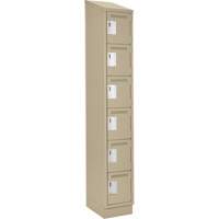 Petits casiers Clean Line, 6 niveaux, 12" x 18" x 82", Acier, Beige, Rivet (assembl&eacute;) Distribution Jean Lapalme