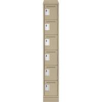 Petits casiers Clean Line, 6 niveaux, 12" x 18" x 82", Acier, Beige, Rivet (assembl&eacute;) Distribution Jean Lapalme