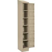 Clean Line Lockerette , 6 -tier, Bank of 4, 48" x 18" x 82", Steel, Beige, Rivet (Assembled) Distribution Jean Lapalme