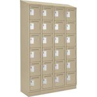 Clean Line Lockerette , 6 -tier, Bank of 4, 48" x 18" x 82", Steel, Beige, Rivet (Assembled) Distribution Jean Lapalme