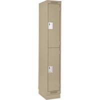 Casiers Clean Line, 2 niveaux, 12" x 18" x 76", Acier, Beige, Rivet (assembl&eacute;) Distribution Jean Lapalme
