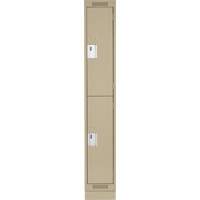 Casiers Clean Line, 2 niveaux, 12" x 18" x 76", Acier, Beige, Rivet (assembl&eacute;) Distribution Jean Lapalme
