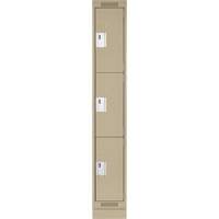 Casiers Clean Line, 3 niveaux, 12" x 18" x 76", Acier, Beige, Rivet (assembl&eacute;) Distribution Jean Lapalme
