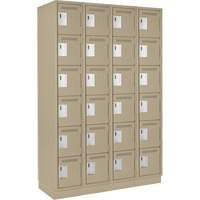Clean Line Lockerette, 6 -tier, Bank of 4, 48" x 18" x 76", Steel, Beige, Rivet (Assembled) Distribution Jean Lapalme