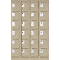 Clean Line Lockerette, 6 -tier, Bank of 4, 48" x 18" x 76", Steel, Beige, Rivet (Assembled) Distribution Jean Lapalme