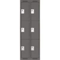 Clean Line Lockers, 3 -tier, Bank of 2, 24" x 18" x 72", Steel, Charcoal, Rivet (Assembled) Distribution Jean Lapalme