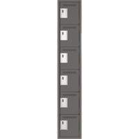 Clean Line Lockerette, 6 -tier, 12" x 18" x 72", Steel, Charcoal, Rivet (Assembled) Distribution Jean Lapalme