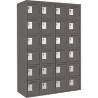 Clean Line Lockerette, 6 -tier, Bank of 4, 48" x 18" x 72", Steel, Charcoal, Rivet (Assembled) Distribution Jean Lapalme