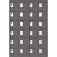 Clean Line Lockerette, 6 -tier, Bank of 4, 48" x 18" x 72", Steel, Charcoal, Rivet (Assembled) Distribution Jean Lapalme