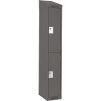 Clean Line Lockers, 2 -tier, 12" x 18" x 78", Steel, Charcoal, Rivet (Assembled) Distribution Jean Lapalme