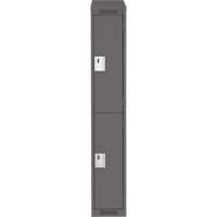 Clean Line Lockers, 2 -tier, 12" x 18" x 78", Steel, Charcoal, Rivet (Assembled) Distribution Jean Lapalme