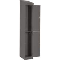 Clean Line Lockers, 2 -tier, Bank of 4, 48" x 18" x 78", Steel, Charcoal, Rivet (Assembled) Distribution Jean Lapalme