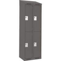 Clean Line Lockers, 2 -tier, Bank of 2, 24" x 18" x 78", Steel, Charcoal, Rivet (Assembled) Distribution Jean Lapalme