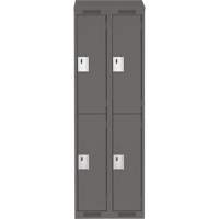 Clean Line Lockers, 2 -tier, Bank of 2, 24" x 18" x 78", Steel, Charcoal, Rivet (Assembled) Distribution Jean Lapalme