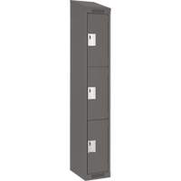 Clean Line Lockers, 3 -tier, 12" x 18" x 78", Steel, Charcoal, Rivet (Assembled) Distribution Jean Lapalme