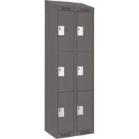 Clean Line Lockers, 3 -tier, Bank of 2, 24" x 18" x 78", Steel, Charcoal, Rivet (Assembled) Distribution Jean Lapalme