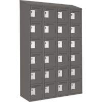 Clean Line Lockerette, 6 -tier, Bank of 4, 48" x 18" x 78", Steel, Charcoal, Rivet (Assembled) Distribution Jean Lapalme