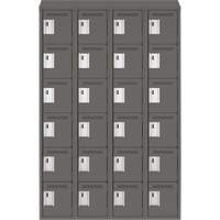 Clean Line Lockerette, 6 -tier, Bank of 4, 48" x 18" x 78", Steel, Charcoal, Rivet (Assembled) Distribution Jean Lapalme