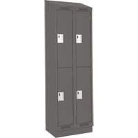 Clean Line Lockers, 2 -tier, Bank of 2, 24" x 18" x 82", Steel, Charcoal, Rivet (Assembled) Distribution Jean Lapalme