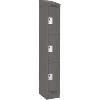 Clean Line Lockers, 3 -tier, 12" x 18" x 82", Steel, Charcoal, Rivet (Assembled) Distribution Jean Lapalme