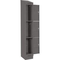 Clean Line Lockers, 3 -tier, Bank of 4, 48" x 18" x 82", Steel, Charcoal, Rivet (Assembled) Distribution Jean Lapalme