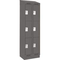 Clean Line Lockers, 3 -tier, Bank of 2, 24" x 18" x 82", Steel, Charcoal, Rivet (Assembled) Distribution Jean Lapalme