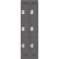 Clean Line Lockers, 3 -tier, Bank of 2, 24" x 18" x 82", Steel, Charcoal, Rivet (Assembled) Distribution Jean Lapalme
