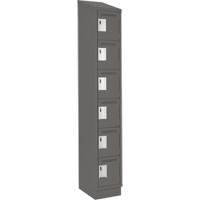 Clean Line Lockerette, 6 -tier, 12" x 18" x 82", Steel, Charcoal, Rivet (Assembled) Distribution Jean Lapalme