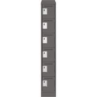 Clean Line Lockerette, 6 -tier, 12" x 18" x 82", Steel, Charcoal, Rivet (Assembled) Distribution Jean Lapalme