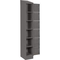 Clean Line Lockerette, 6 -tier, Bank of 4, 48" x 18" x 82", Steel, Charcoal, Rivet (Assembled) Distribution Jean Lapalme