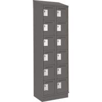 Clean Line Lockerette, 6 -tier, Bank of 2, 24" x 18" x 82", Steel, Charcoal, Rivet (Assembled) Distribution Jean Lapalme