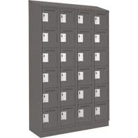 Clean Line Lockerette, 6 -tier, Bank of 4, 48" x 18" x 82", Steel, Charcoal, Rivet (Assembled) Distribution Jean Lapalme