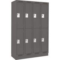 Clean Line Lockers, 2 -tier, Bank of 4, 48" x 18" x 76", Steel, Charcoal, Rivet (Assembled) Distribution Jean Lapalme