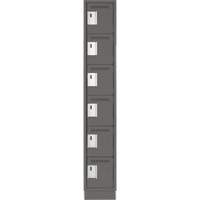 Clean Line Lockerette, 6 -tier, 12" x 18" x 76", Steel, Charcoal, Rivet (Assembled) Distribution Jean Lapalme