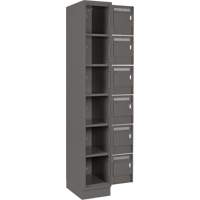Clean Line Lockerette, 6 -tier, Bank of 4, 48" x 18" x 76", Steel, Charcoal, Rivet (Assembled) Distribution Jean Lapalme