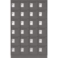 Clean Line Lockerette, 6 -tier, Bank of 4, 48" x 18" x 76", Steel, Charcoal, Rivet (Assembled) Distribution Jean Lapalme