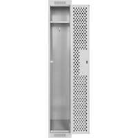 Clean Line Lockers, 12" x 12" x 72", Steel, Grey, Rivet (Assembled), Perforated Distribution Jean Lapalme