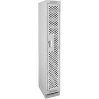 Clean Line Lockers, 12" x 12" x 76", Steel, Grey, Rivet (Assembled), Perforated Distribution Jean Lapalme