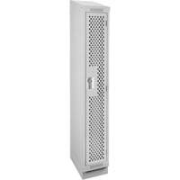 Clean Line Lockers, 12" x 12" x 82", Steel, Grey, Rivet (Assembled), Perforated Distribution Jean Lapalme