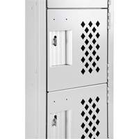 Assembled Clean Line Perforated Economy Lockers, 6 -tier, Bank of 4, 18" x 72" x 12", Steel Distribution Jean Lapalme