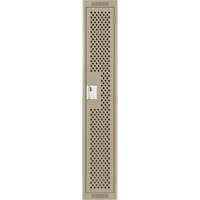 Clean Line Lockers, 12" x 15" x 72", Steel, Beige, Rivet (Assembled), Perforated Distribution Jean Lapalme