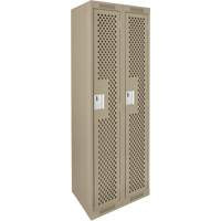 Clean Line Lockers, Bank of 2, 24" x 15" x 72", Steel, Beige, Rivet (Assembled), Perforated Distribution Jean Lapalme