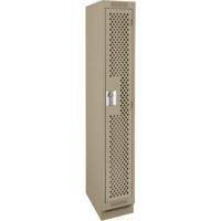Clean Line Lockers, 12" x 18" x 76", Steel, Beige, Rivet (Assembled), Perforated Distribution Jean Lapalme