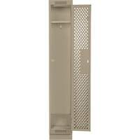 Clean Line Lockers, 12" x 18" x 76", Steel, Beige, Rivet (Assembled), Perforated Distribution Jean Lapalme